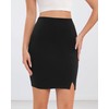 Urban CoCo Women's Basic Mini Pencil Skirt Slit High Waist
