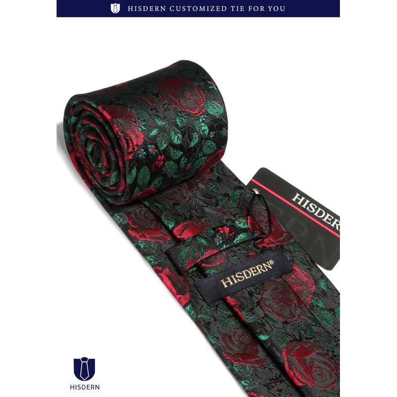 HISDERN HTP-02S Paisley Pattern Necktie Chief Set, Men's, Business, Wedding,