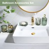 LaMarriti Green Bathroom Accessories Set, 5Pcs Clear Glass Bathroom Accessories,