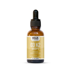 Bella All Natural D3 K2 Drops Organic Omega 3 MCT Oil 50ml Supplement for Daily Health Needs