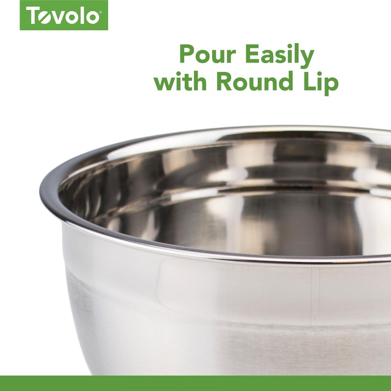 Tovolo Small Stainless Steel Mixing Bowl 1.5 Quart Metal Mixing