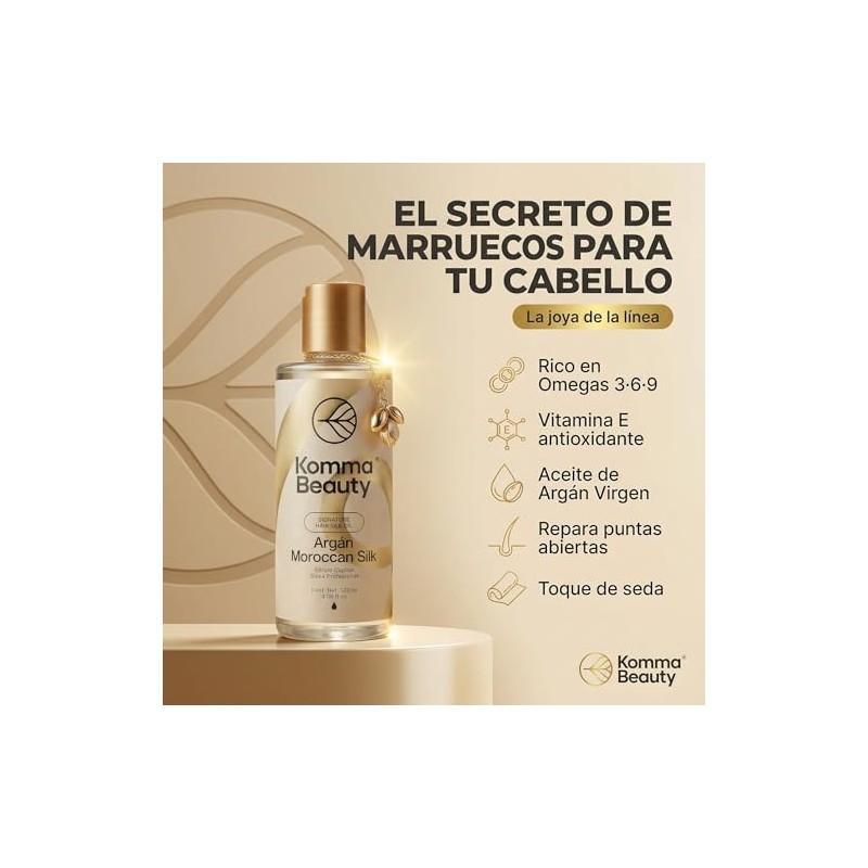 Komma Beauty Sílica Capilar Argán Moroccan Silk 30ml – Sérum