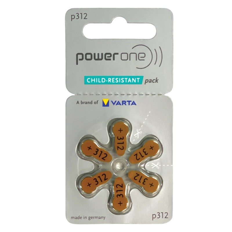 Power One Hearing aid Batteries Size 312 - p312 Battery