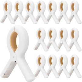 16PCS Beach Towel Clips, Heavy Duty Plastic Towel Clips for Beach Chairs with Strong Anti-Rust Springs, Clothes Clips Keep Your Blankets, Towel, Clothes to Dry on Clothesline and Hanging Rack