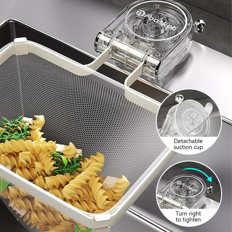 EHERDM Folding Kitchen Sink Drain Strainer with 100Pcs Net Bags