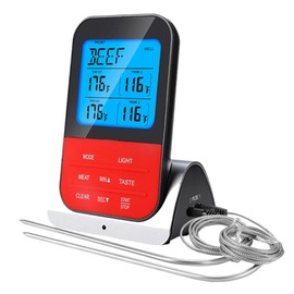 Zerodeko Meat Thermometer BBQ Oven Cooking Thermometer Food Remote Wireless Kitchen Digital Display