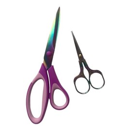 Frepxzlk Fabric Scissors, Dressmaking with Titanium Plated Stainless Steel, Tailor Scissors for Cutting Fabrics and Leather, Set of 2