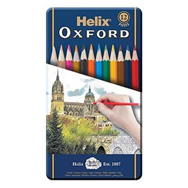Helix Oxford Colouring Pencils in Metal Tin (Pack of 12)