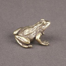 ALHBEJT Brass Statues Small Brass Metal Statue Ornament Animal Figurines Home Office Decor Metal Desktop Ornament Wall Art Gifts (1PCS Frog)