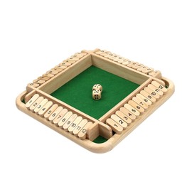 Jwinkumy Shut The Box Game, Wooden 2-4 Player Dice Game with 12 Numbers, Tabletop Game with Rounded Corners, for Adults and Kids, Classic Tabletop Dice Game