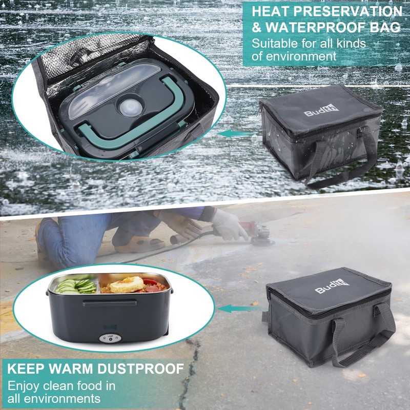 Budth Electric Lunch Box, Portable Food Warmer for Car, Truck,
