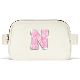 Uygafly Graduation Gifts for Teens Kids Daughter Sister Her - Birthday Gifts for 3 4 5 6 7 8 9 10 11 12 13 Year Old Girls,Fanny Pack Crossbody Bag Belt Bag Cute Trendy Stuff | Cream,Initial N