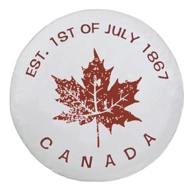 Jayke Joy Spare Tire Cover, Wheel Cover with Canada Maple Leaf PVC Leather Waterproof Dust-Proof Universal Fit for Jeep, Trailer, RV, SUV, Camper and Vehicle (14 Inch)