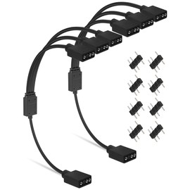 upHere 1-to-3 ARGB Splitter Cable, ARGB Cable, 5V 3 Pin Addressable RGB Extension Cable ARGB LED Sync Cable for Computer Chassis CPU Cooler and 5V ARGB Fan (2 Pack)