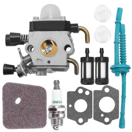 Hoypeyfiy C1Q-S97 Carburetor Kit, Replacement for Stihl FS38 FS46 FS55 KM55 HL45 FS45L FS45C FS46C FS55C FS55R FS55RC, Replaces 4140 120 0612 Carb Kit with Air Filter Gaskets Fuel Line Trimmer Weed