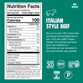 Chomps Grass-Fed and Finished Spicy Habanero Beef Jerky Snack Sticks 24-Pack - Keto, Paleo, Whole30, 10g Lean Meat Protein, Gluten-Free, Zero Sugar Food, Non-GMO