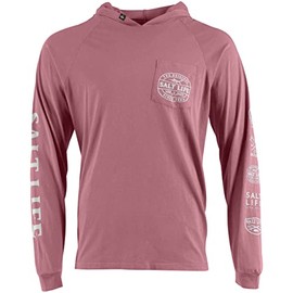 Salt Life High Tide Hoodie Long Sleeve Classic Fit, Dark Mauve, Large