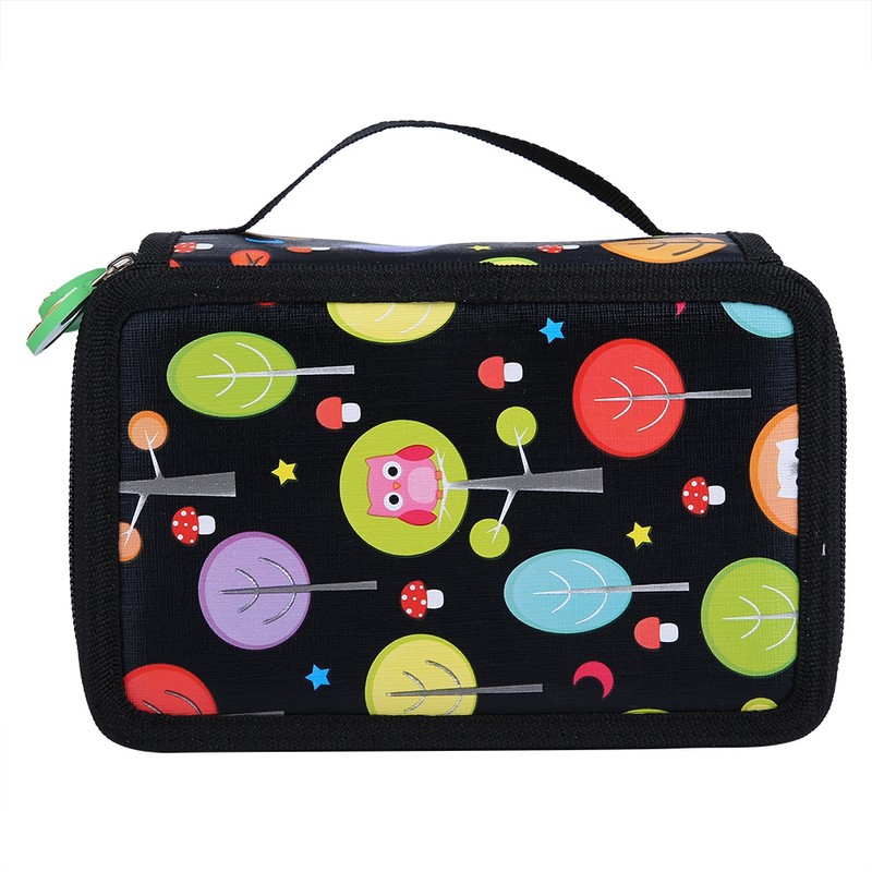 72 Slots Colorful Student Fabric Pen Bag Pencil Pouch Box