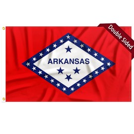FLAGWIN Arkansas Flag 3x5 FT - 3 Ply Double Sided Polyester Arkansas State Flag with Brass Grommets - Vivid Color and Fade Proof State of Arkansas Flags 3x5 Outdoor