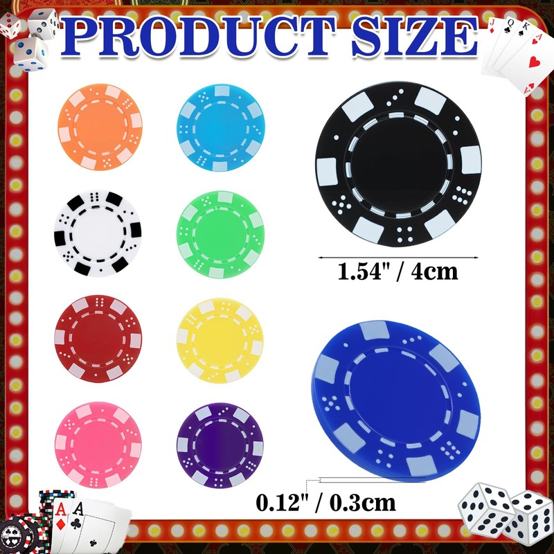 Coopay 250 Pcs Plastic Poker Chips for Texas Hold'em, Blackjack,