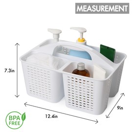 Tiawudi Portable Shower Caddy, Caddy Organizer with Handle, Plastic Shower Basket Hold Soap, Shampoo, Hair Supplies and Beauty Products, Cleaning Supplies Organizer for Home, Dorm, Shelf and Cabinet