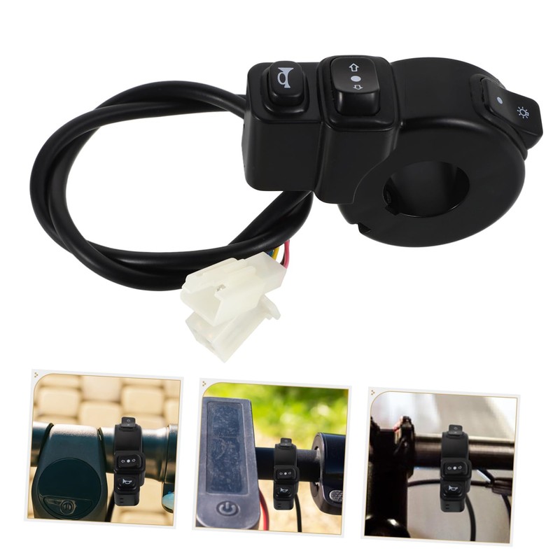 MAGICLULU Ebike Horn Button 22mm Motorcycle Handlebar Switch 3-Function Turn