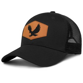 Eagle Baseball Cap for Eagle Lovers,Leather Trucker Hat Snapback Hat for Men Women Brown