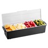 Happybuy Chilled Condiment Server, 4-Compartment Ice Cooled Serving Tray with