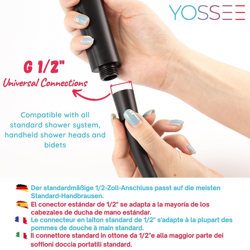 YOSSEE PVC Smooth Shower Hose 1.5M / 59 Inch with