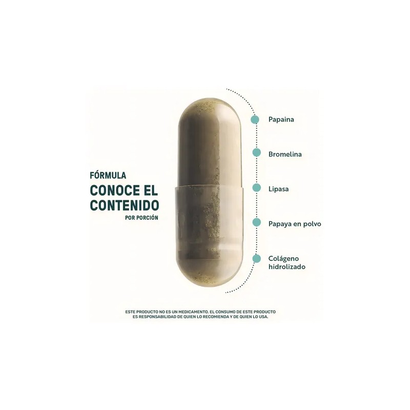 Enzimas Digestivas Bromelina Papaína 120 Cápsulas | LIFE360+