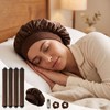 8 Pcs Brown Hair Rollers with Hooks & Satin Hat