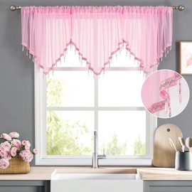 WUBODTI - Cortina de cenefa para ventana pequeña, con cenefa de darkenin, ajustable para cortinas, cortinas de globo y cortinas, para cocina, recámara, sala de estar