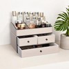 KINGFOM Make Up Organiser with Drawer Makeup Organiser PU Leather