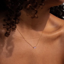 Koperin Trendy 14K Gold Plated Diamond Necklaces for Women - Birthstone Necklace for Women Mothers Dainty Gold Necklace Blue Green Cubic Zirconia Pendant Necklace Birthday Gifts for Women Jewelry