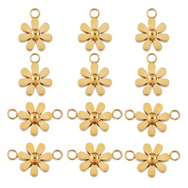 COGCHARGER 12 Pieces Small Flower Charm Connector Daisy Charm Assorted Flower Pendants for Jewelry Necklace Bracelet Earring Making Crafts