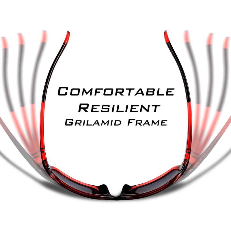 KastKing Alanta Polarized Sport Sunglasses,Gloss Black Sky Blue Frame, Smoke