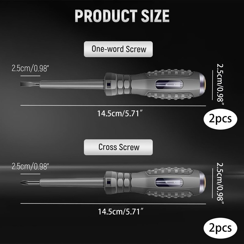 4 Pack Electrical Screwdriver and Circuit Tester - Electrician Screwdriver