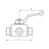 3-way ball valve with external thread (light version) and L-bore,