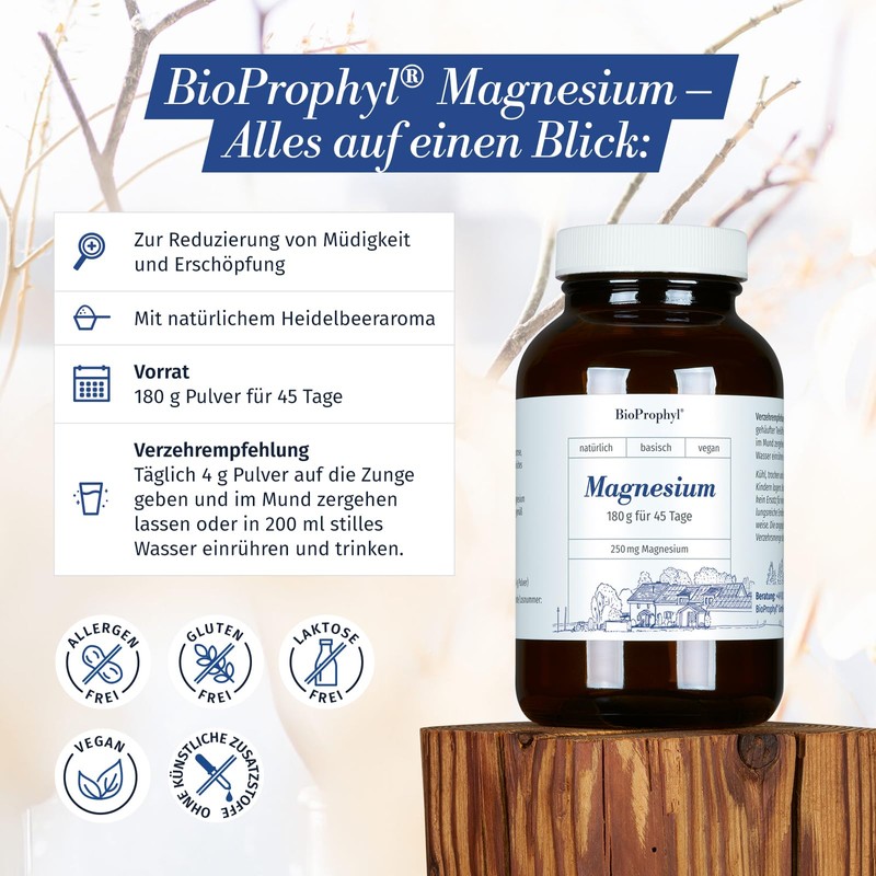 BioProphyl® Magnesium Pulver - 250 mg - hochdosiert - vegan