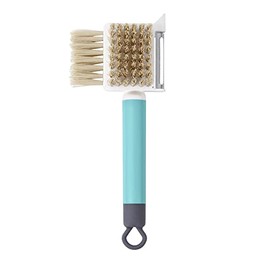 Multifunctional Cleaning Brush Fruit and Vegetable Brush Household Kitchen Potato Cucumber Stainless Steel Digging Hole Exfoliating Planer Brush Drilling Dust Catcher (Green, One Size)