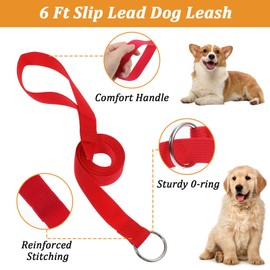 Slip Lead Dog Leash, 20 Pcs Colorful 6 FT Short Dog Leashes with O-Ring, Heavy Duty Strong Pet Leashes for Small Large Dogs Puppy Cats Walking Training Running Rescues Grooming Shelter
