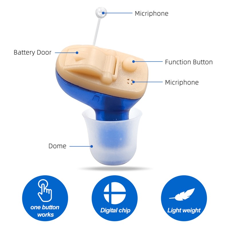 20A‑8 Digital 8‑Channel Hearing Aid Wireless ABS Mini Lightweight Ear