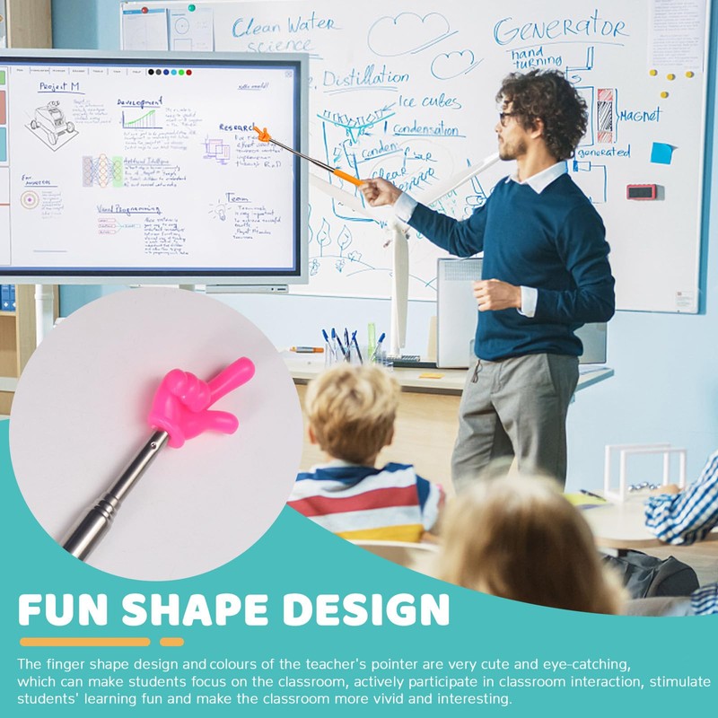 Bagentry 4 Pcs Teacher Pointer Stick for Classroom Extendable Pointer