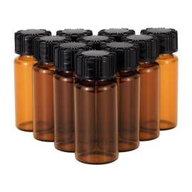 Newzoll 10ml Amber Glass Bottles for Essential Oils, Chemistry Lab Chemicals, Colognes & Perfumes (10 Pieces)