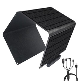 30W Solar Panel Charger, Portable Foldable Solar Panel with 3USB Ports(USB-A QC3.0 and 2 USB-C), IP67 Waterproof for Outdoor Hiking, Camping, Backpacking