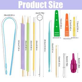 Penitue 17pcs Quick Turn Fabric Set, Multifunctional Fabric Loop Tube Point Turner Tool for Sewing Drawstring Threading Crafting & DIY Projects Useful Sewing Accessories