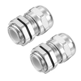 QUARKZMAN 2 Pieces Cable Gland 3-6.5mm Stainless Steel Waterproof Adjustable Cable Gland for Electrical Casing [Silver Tone]