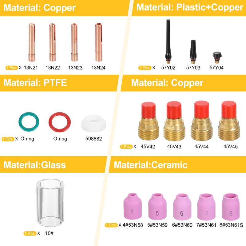HARFINGTON 43pcs Tig Torch Kit for WP-9, WP-20, WP-25 with