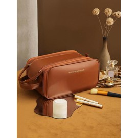 Portable Makeup Bag, Fall¬†Large Capacity Cosmetic Storage Bag, Travel Accessories,¬†Zipper Makeup Organizer Pouch, Versatile Storage Stationery, Travel Bag, Fall Outfits, Fall Freshness:_Black_Please Refer To The Pictures for Dimensions