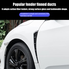Adunsiaoto Pack of 2 Car Air Intake Stickers, Shark Gills Side Fender, Car Air Intakes Outdoor Decorative, Car Side Door Ventilation Slits Decoration (Carbon Fibre)